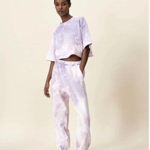 Zara Tie Dye Joggers Purple White